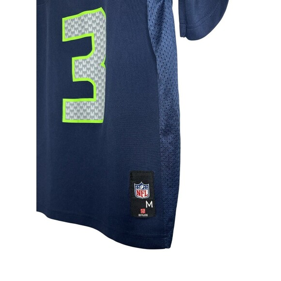 NFL Youth Navy Team Football Jersey Seattle Seahawks Wilson #3 Medium 10/12 - Picture 3 of 8